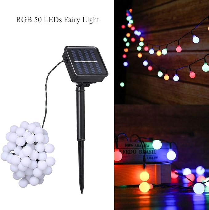 Guirlande lumineuse solaire d'extérieur 50 LED 6,9 m Guirlande lumineuse décorative à LED IP44 étanche 8 modes - 3
