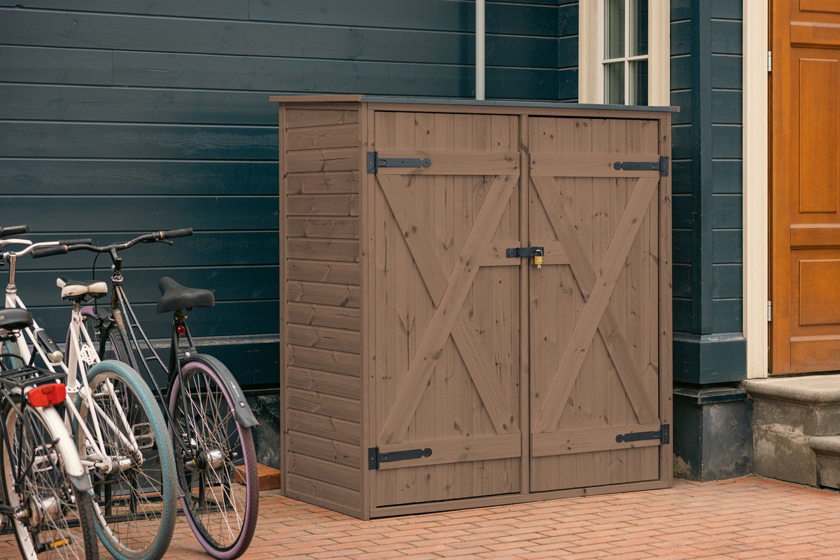 Upyard Abri de Jardin en Bois Naturel - Cabine de Rangement Extérieur