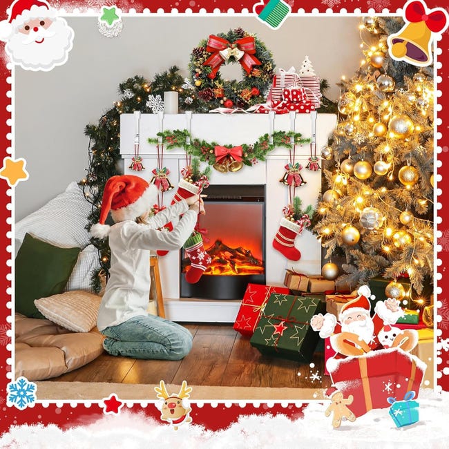 porta calze di Natale in argento x 2,5 x 14 cm con cuscinetto