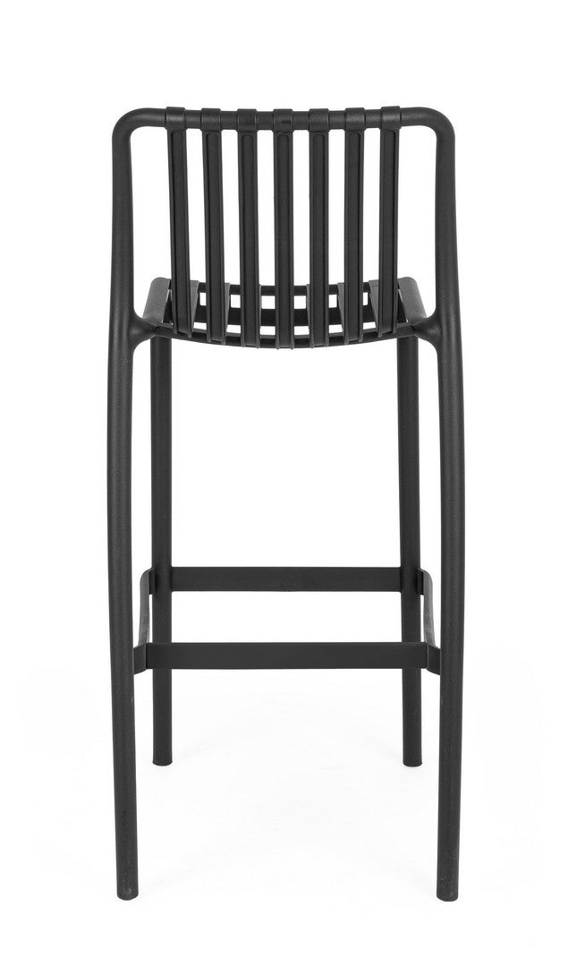 Tabouret d'extérieur en polypropylène résistant aux UV, noir - 4