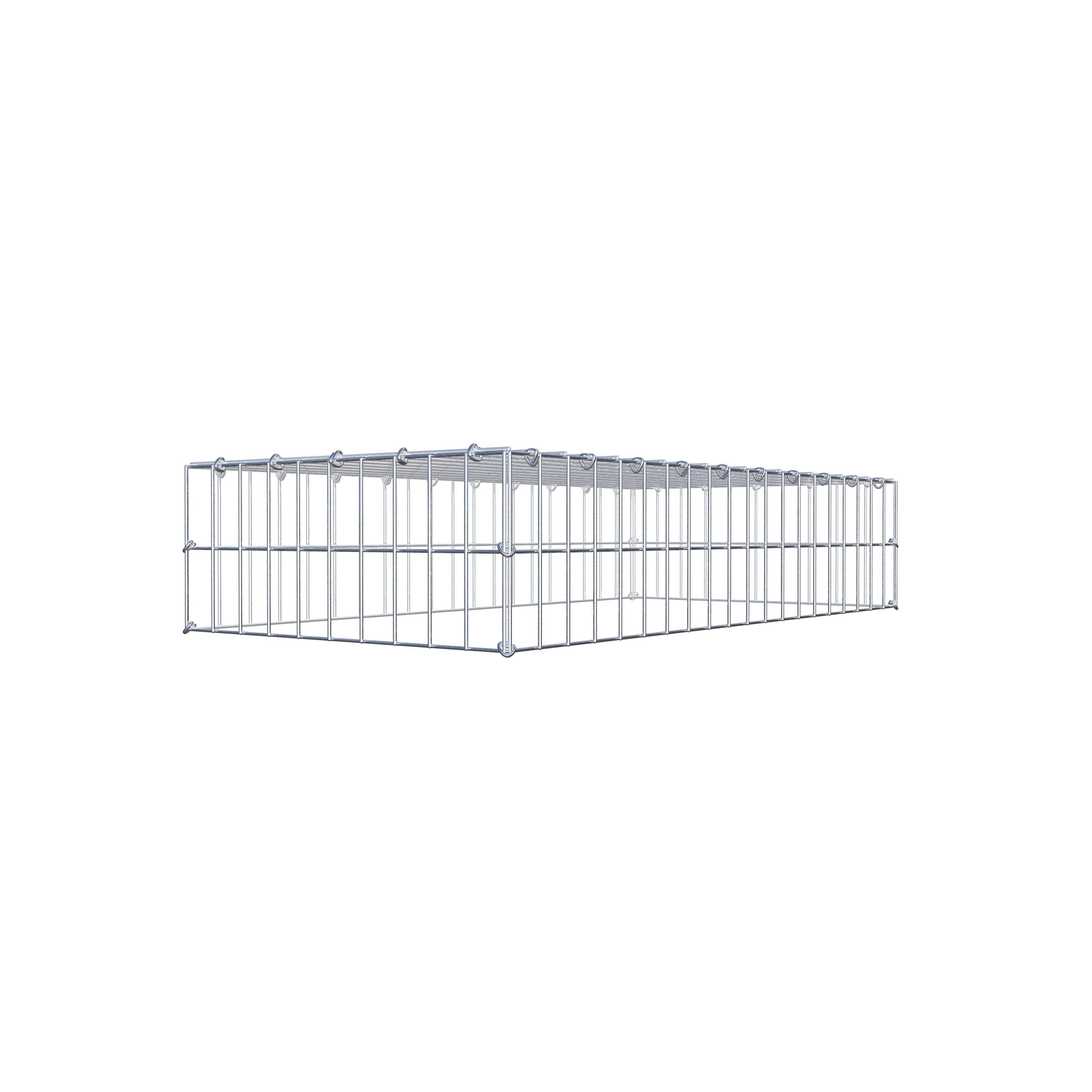 Gavión para apilar en acero galvanizado 100x20x50cm (LxAxP), malla 5 x 10cm, Anillo en C, sin rejilla inferior - 6