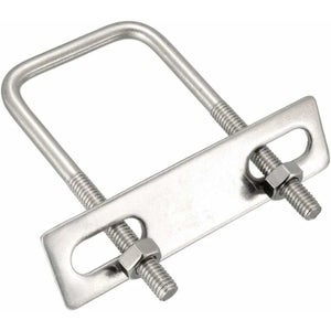 Support Tube Clôture Colliers De Serrage Carrés Noirs - Lot De 4