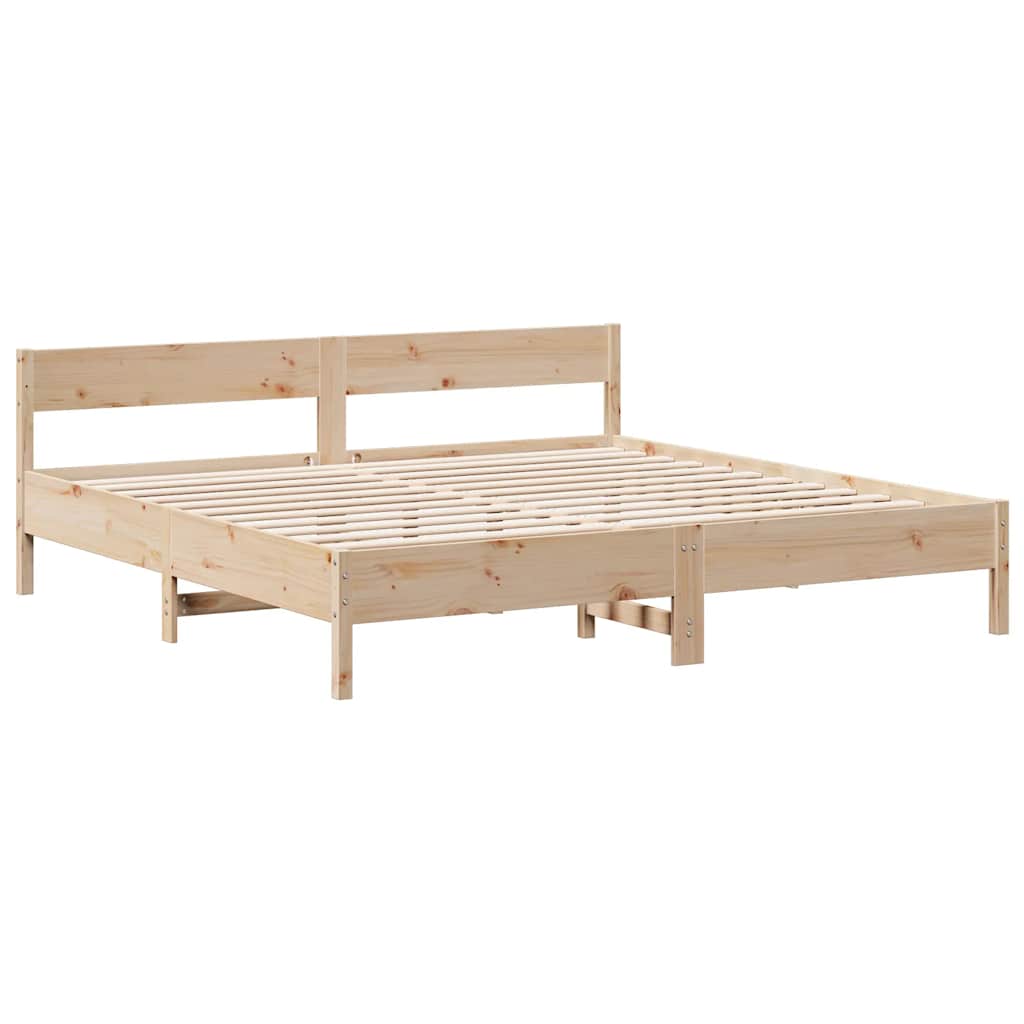Lit bibliothèque sans matelas 180 x 200 cm en bois de pin massif - 7