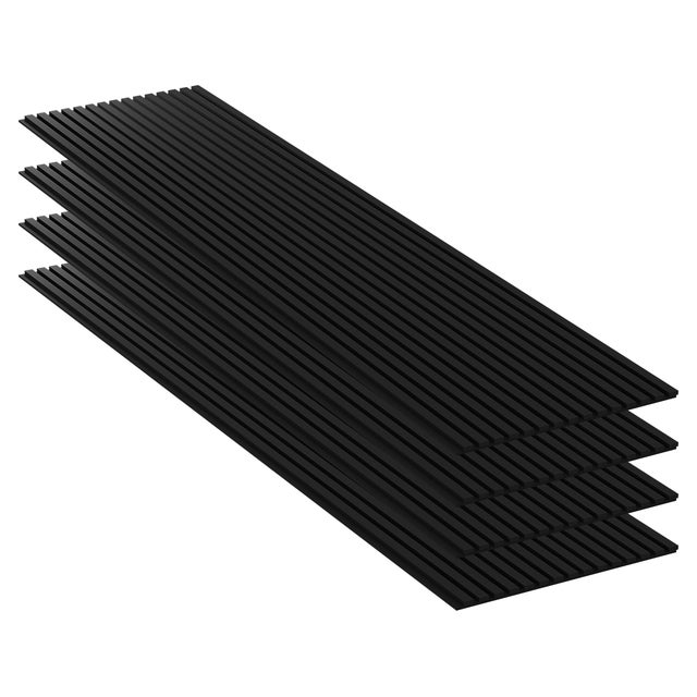 Lot de 4 - 240x60 - Panneaux Tasseaux - Noir Mat - Feutrine Noir