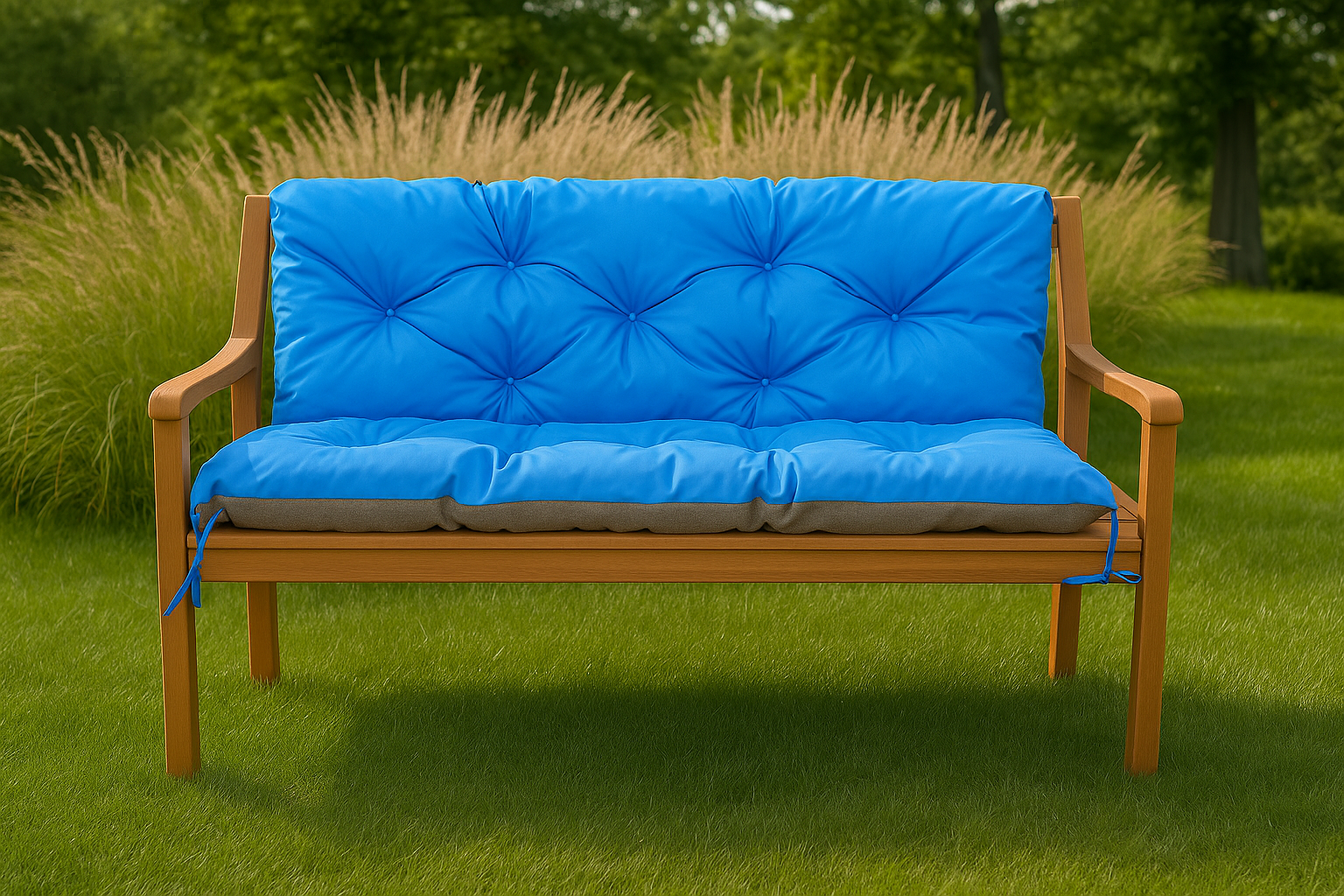 Coussin pour banc de jardin 120x60x50cm, coussin de jardin Bleu, coussin de banc extérieur, coussin de banc de jardin, coussin de balançoire - 3