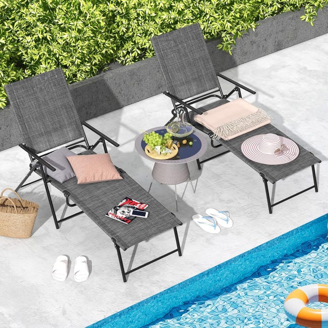Set Di 2 Lettini Prendisole Outsunny - Schienale Regolabile 4 Posizioni, Effetto Rattan, Impermeabile, 56x187x28 Cm - Foto 9