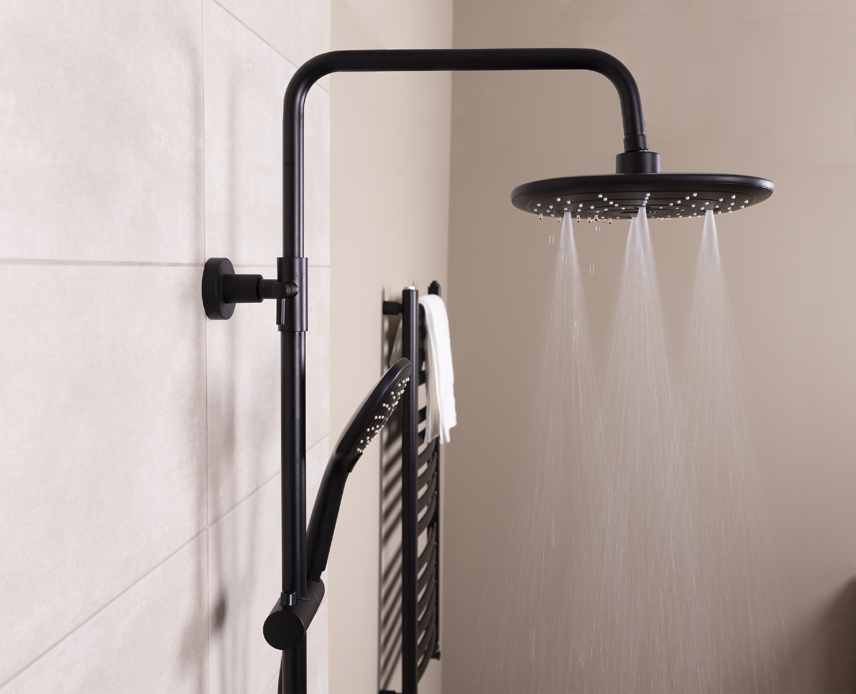Colonne de Douche Noire avec Mitigeur Thermostatique BERENS by Eurosanit - 9