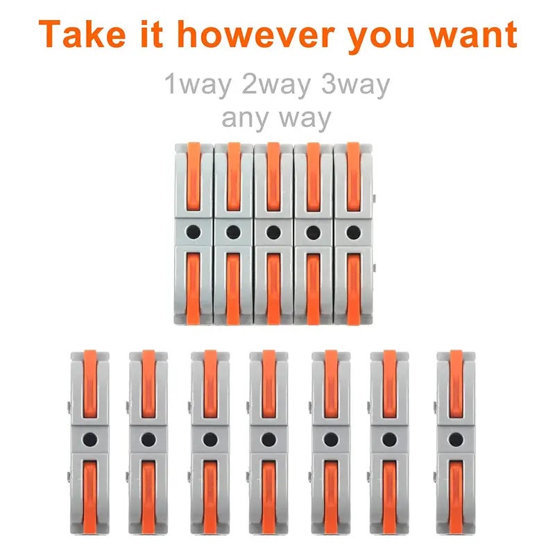 Connecteurs de fil à levier 20 pièces, connecteur de fil d'épissure Compact, connecteurs électriques en ligne 1 à 1, pour connexion rapide 28-12 AWG - 5