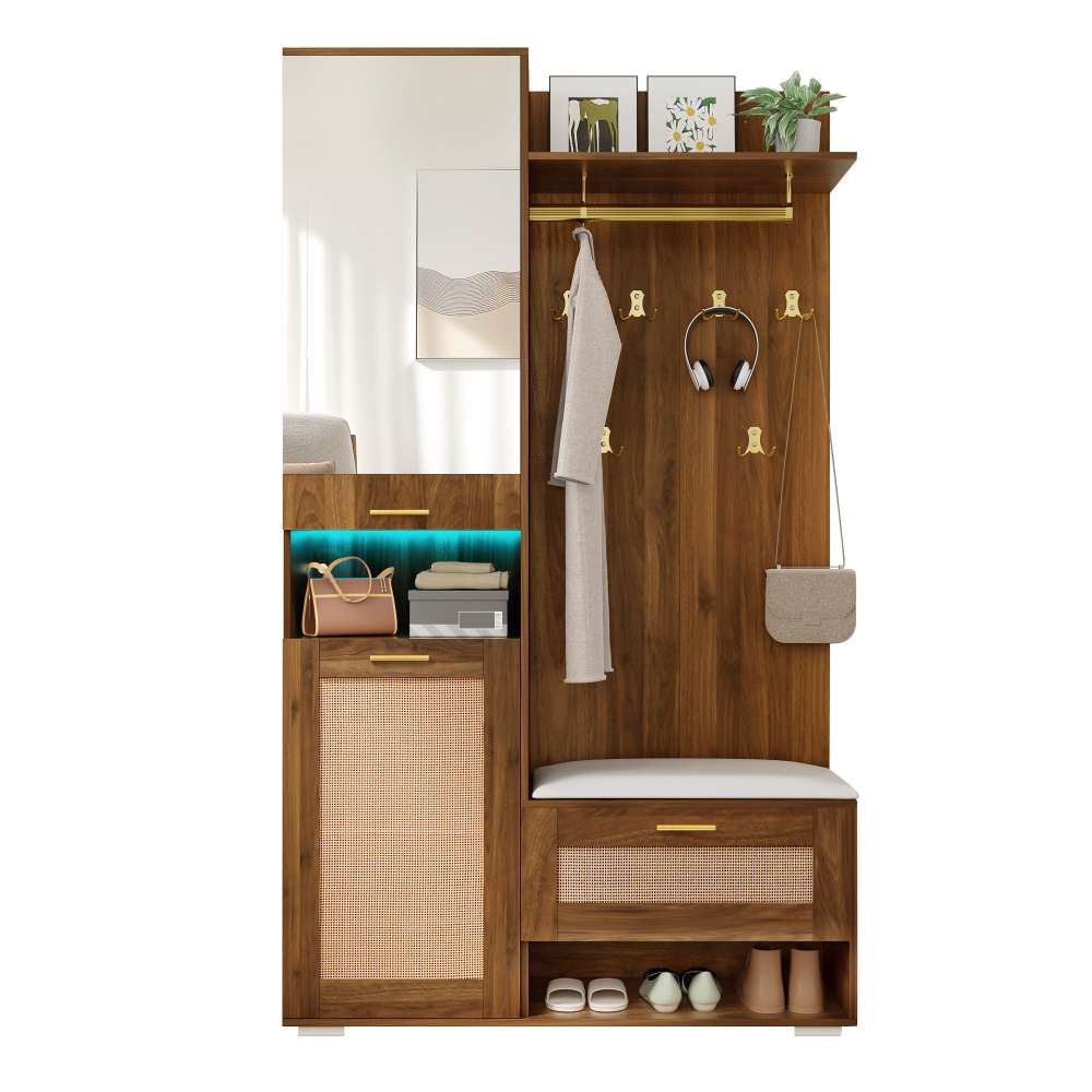 Ensemble de Garde-robe avec Miroir, Éclairage LED 16 Couleurs, 6 ...