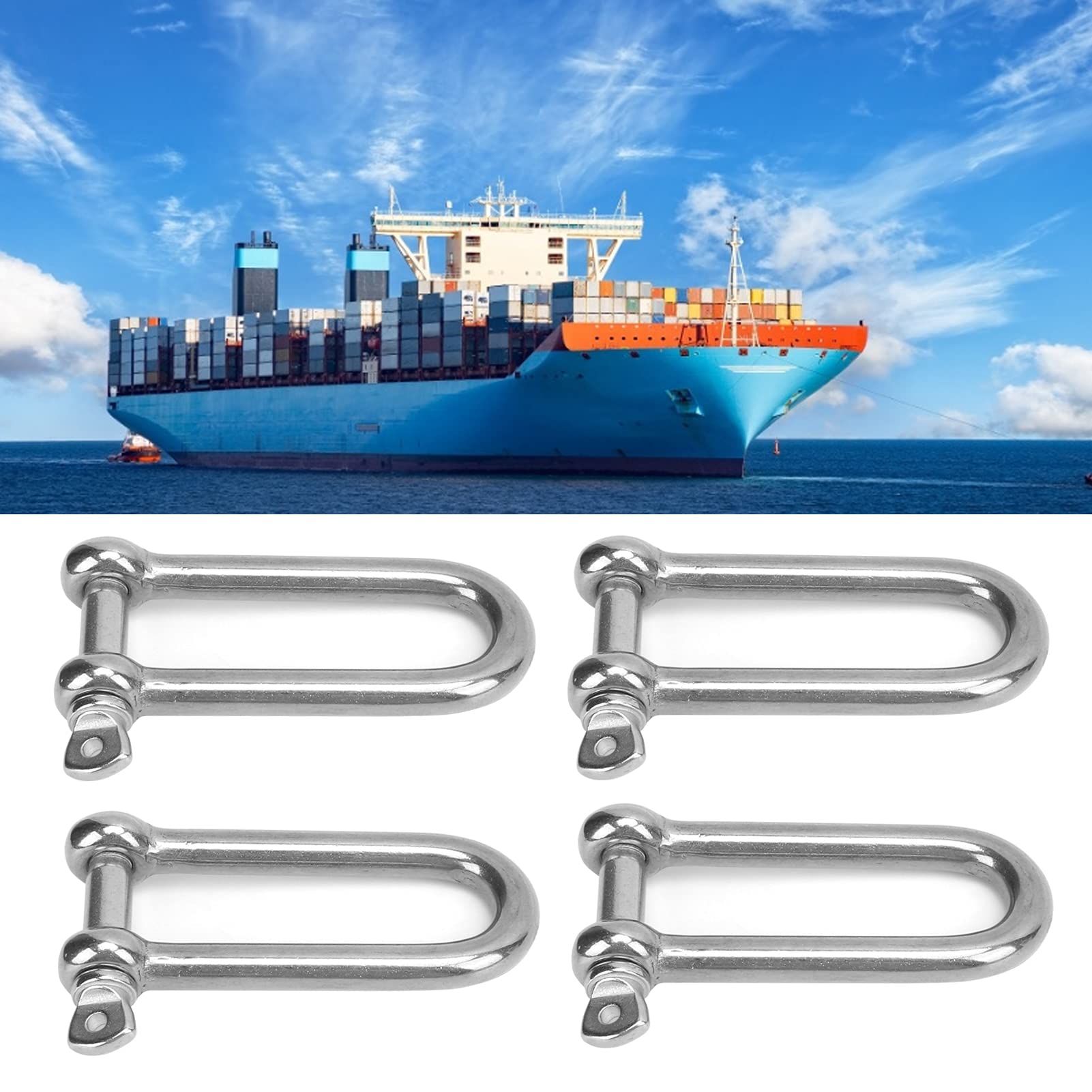 Grilli Di Sollevamento A U In Acciaio Inox - 4 Pezzi Con Fune 8mm - Foto 2