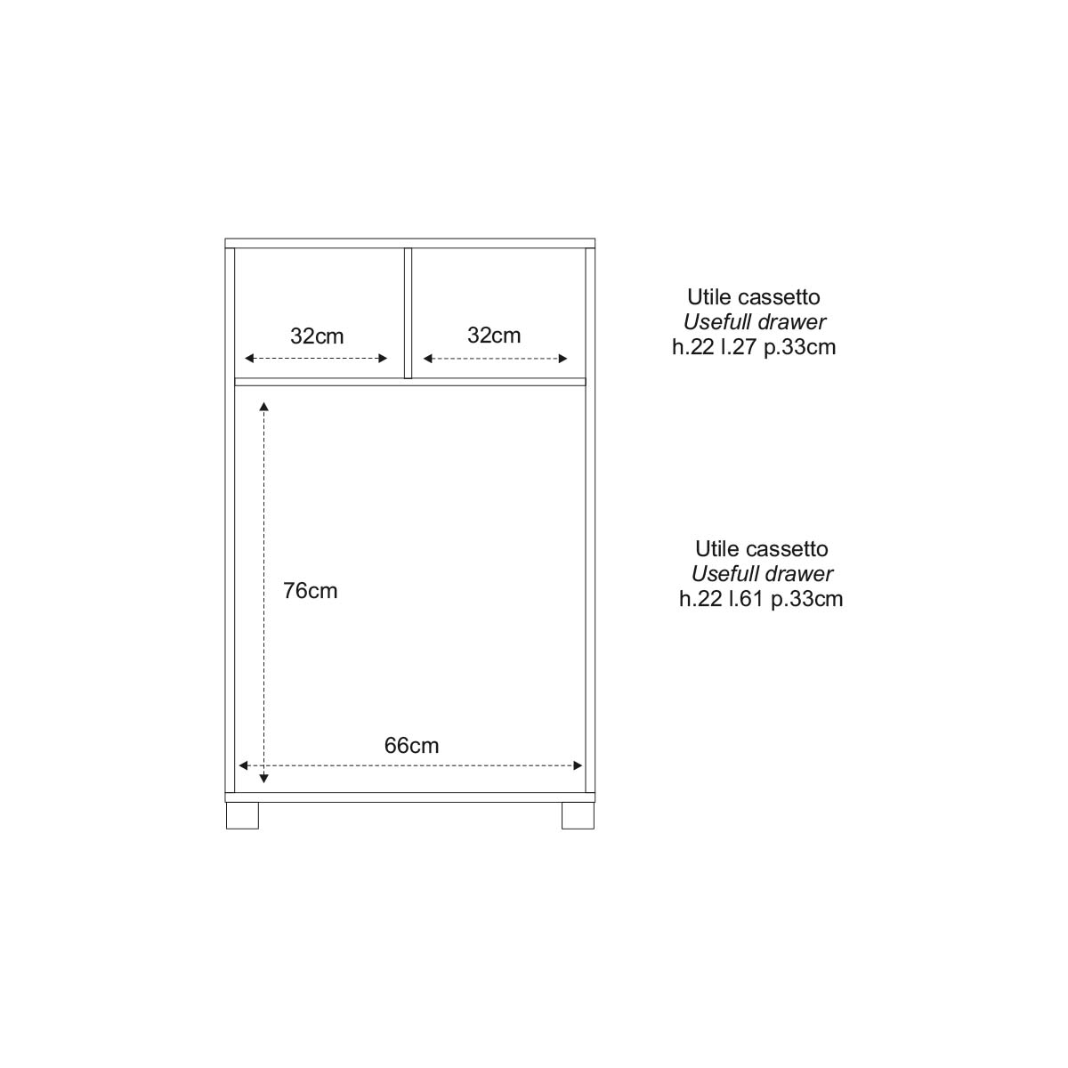 Sarmog Armoire 4 + 2 tiroirs Blanc Flammé Collection Quadrante - 5