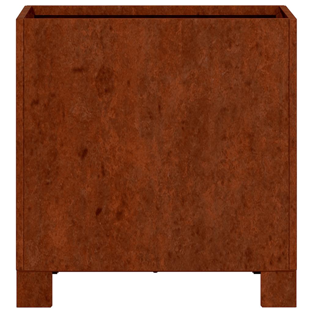Jardinière, Bac à fleurs, Pot de fleurs avec pieds Rouillé 32x30x33 cm acier corten Couleur évolue n1793l - 5
