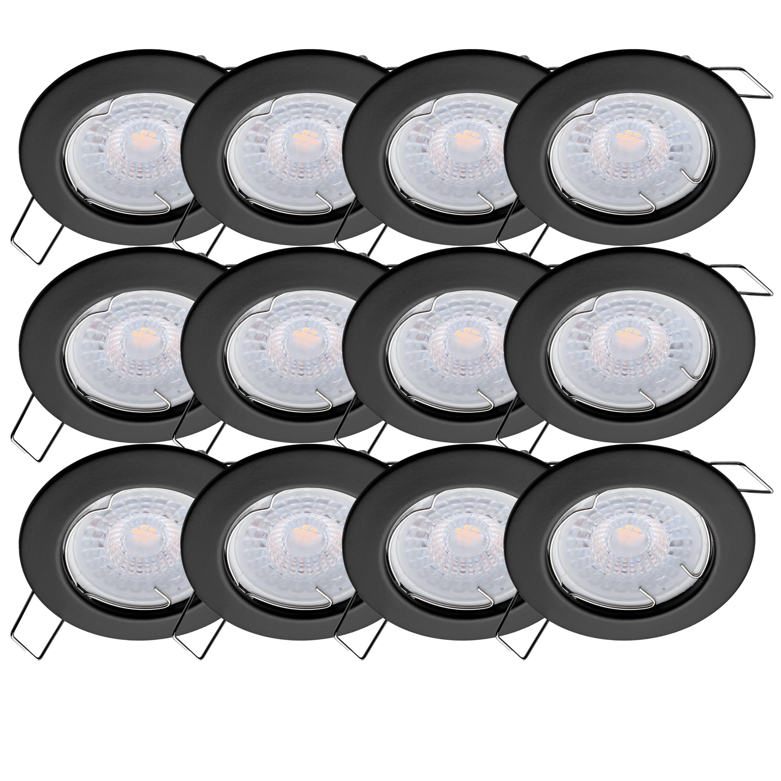 Oktaplex Sedan Lot de 12 spots de plafond LED 380lm 4000K blanc neutre ...