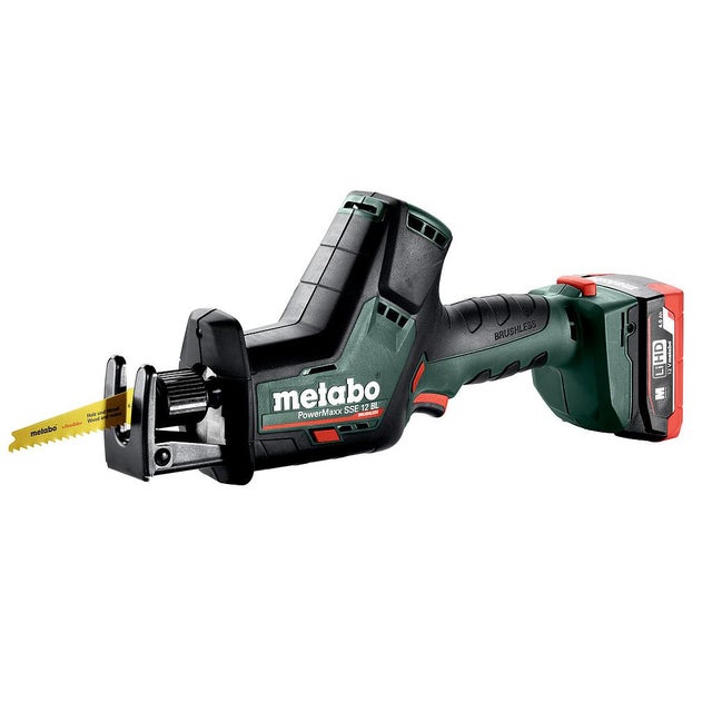 Scie sabre sans fil 12V 2x4Ah LiHD 16 mm avec coffret PowerMaxx SSE 12 BL Metabo