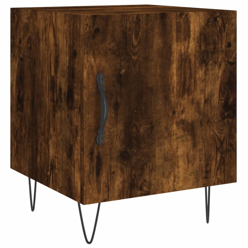 Maison Exclusive - Tables de chevet 2 pcs chêne fumé 40x40x50 cm bois d'ingénierie - 5