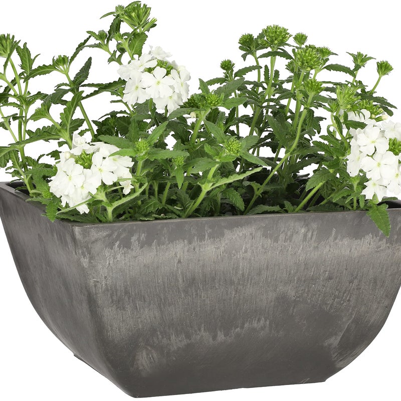 Doniczka kompozytowa ogrodowa donica osłonka szara na kwiaty rośliny 127 mm - KOTARBAU