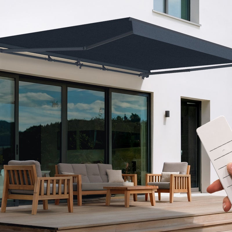 Markiza FAZZIO 5x3m szara, półkasetowa, z napędem silnikowym