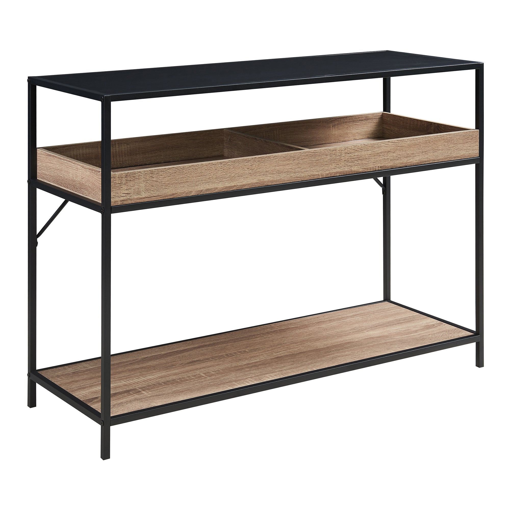 Table console Belana 110 x 40 x 80 cm noir effet chêne [en.casa ...