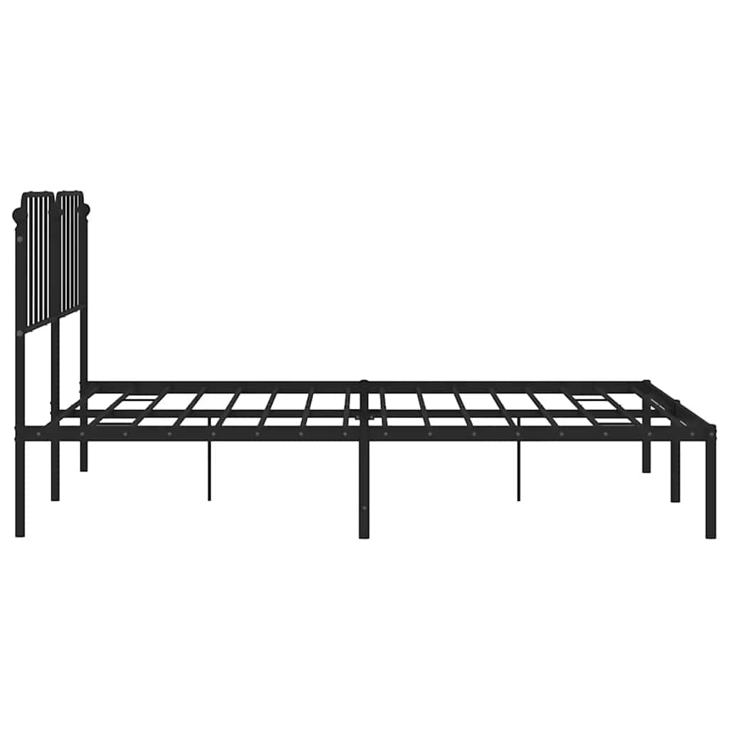 Estructura cama sin colchón con cabecero metal negro 183x213 cm vidaXL - 7