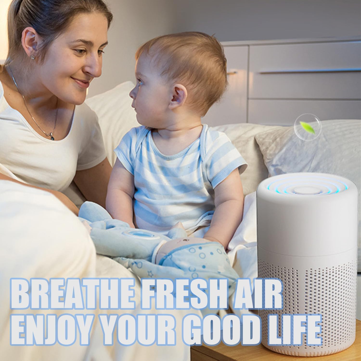 Oczyszczacz powietrza, oczyszczacz powietrza do pomieszczeń, 3-stopniowa filtracja, kompaktowy i przenośny, usuwa dym i zapachy - 8