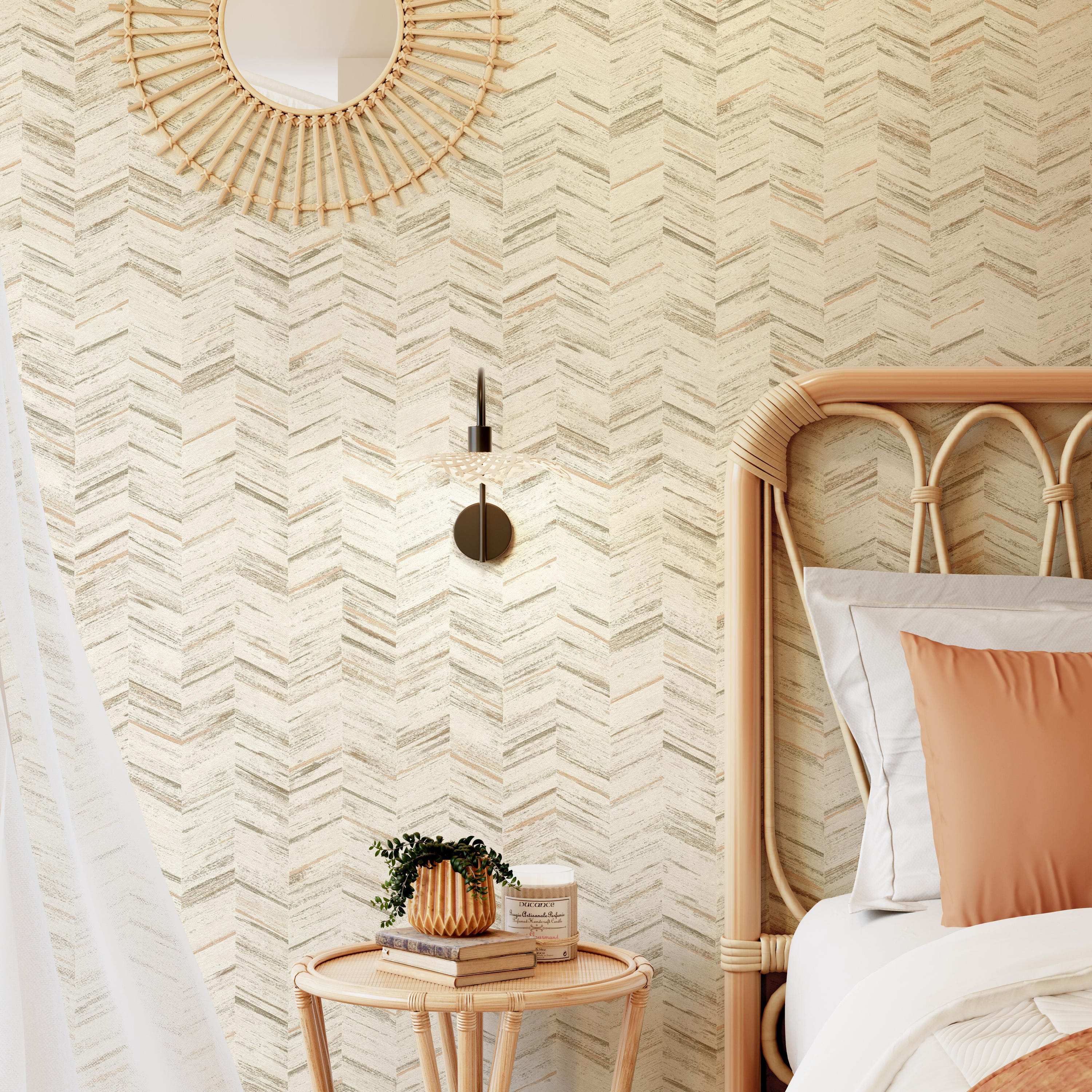 Carta da parati in vinile geometrica Geo-Effect beige - 5