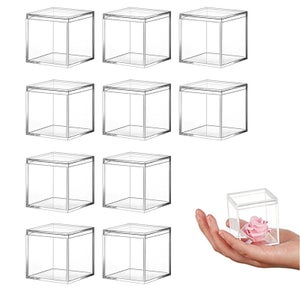 PATIKIL Boîte En Acrylique Avec Couvercle 12 X 12 X 9 Cm / 4.72 X 4.72