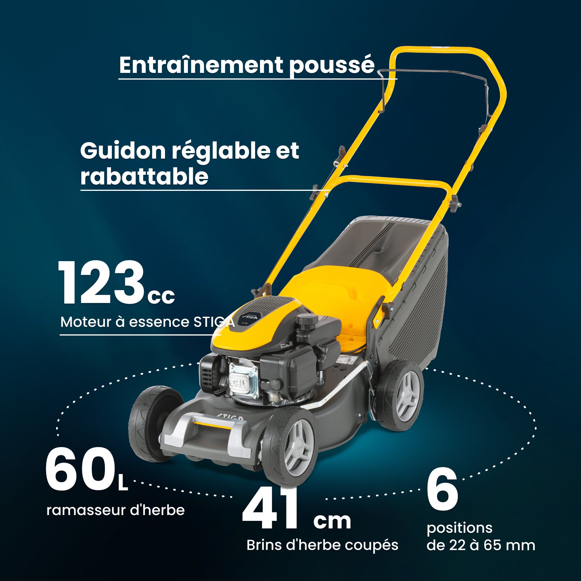 Collector 43 STIGA Tondeuse essence 123cc 41cm bac 60L - 7
