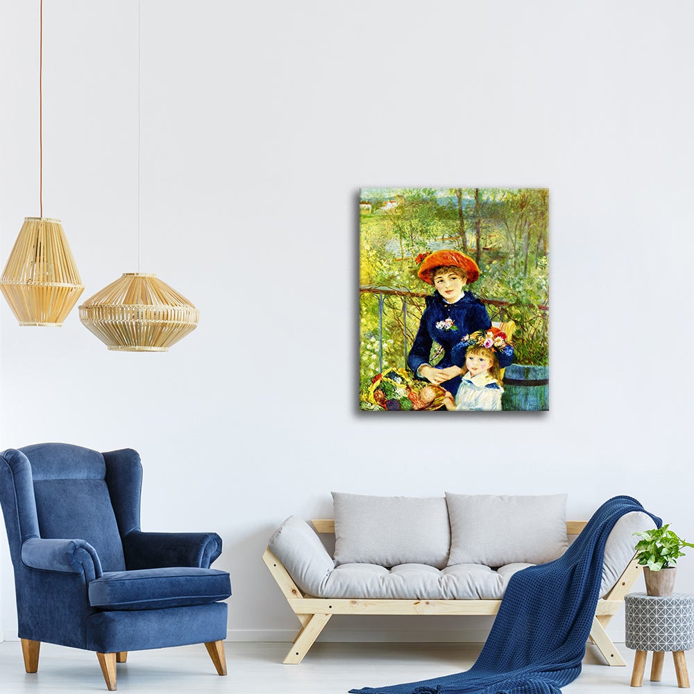 Tableau-Deux Soeurs (Sur la Terrasse) Pierre Auguste Renoir cm 80x100 - 3