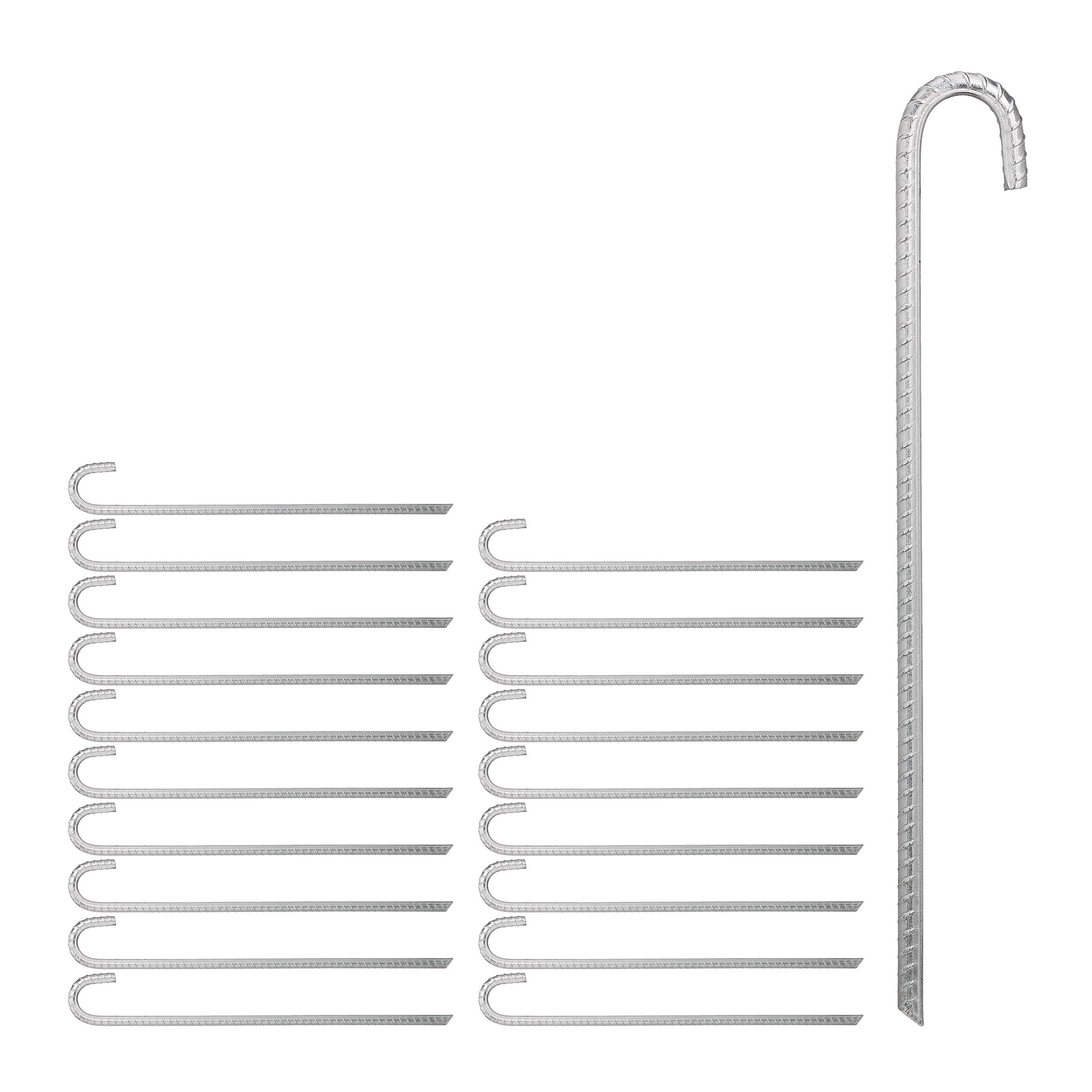 CampAir Kit De 4 Sardines De Tente En Acier Galvanisé - Profil T, 30,5 Cm - Pour Tentes, Auvents Et Bâches