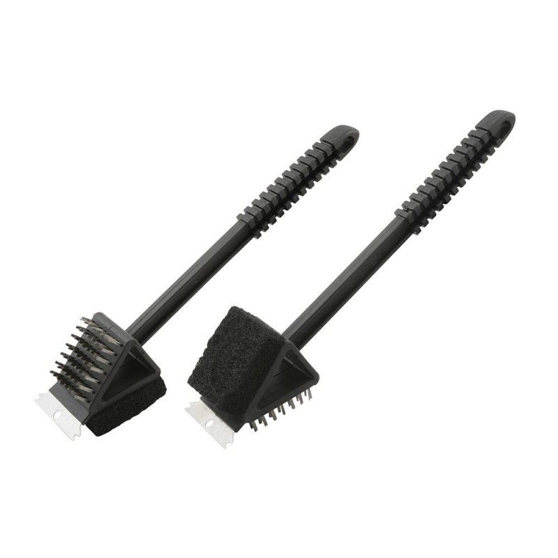 Brosse Et Grattoir Pour Barbecue - Manche Palissandre 43.2 Cm, 2 Têtes Cuivre Remplaçables, Tout Type De Gril - 7