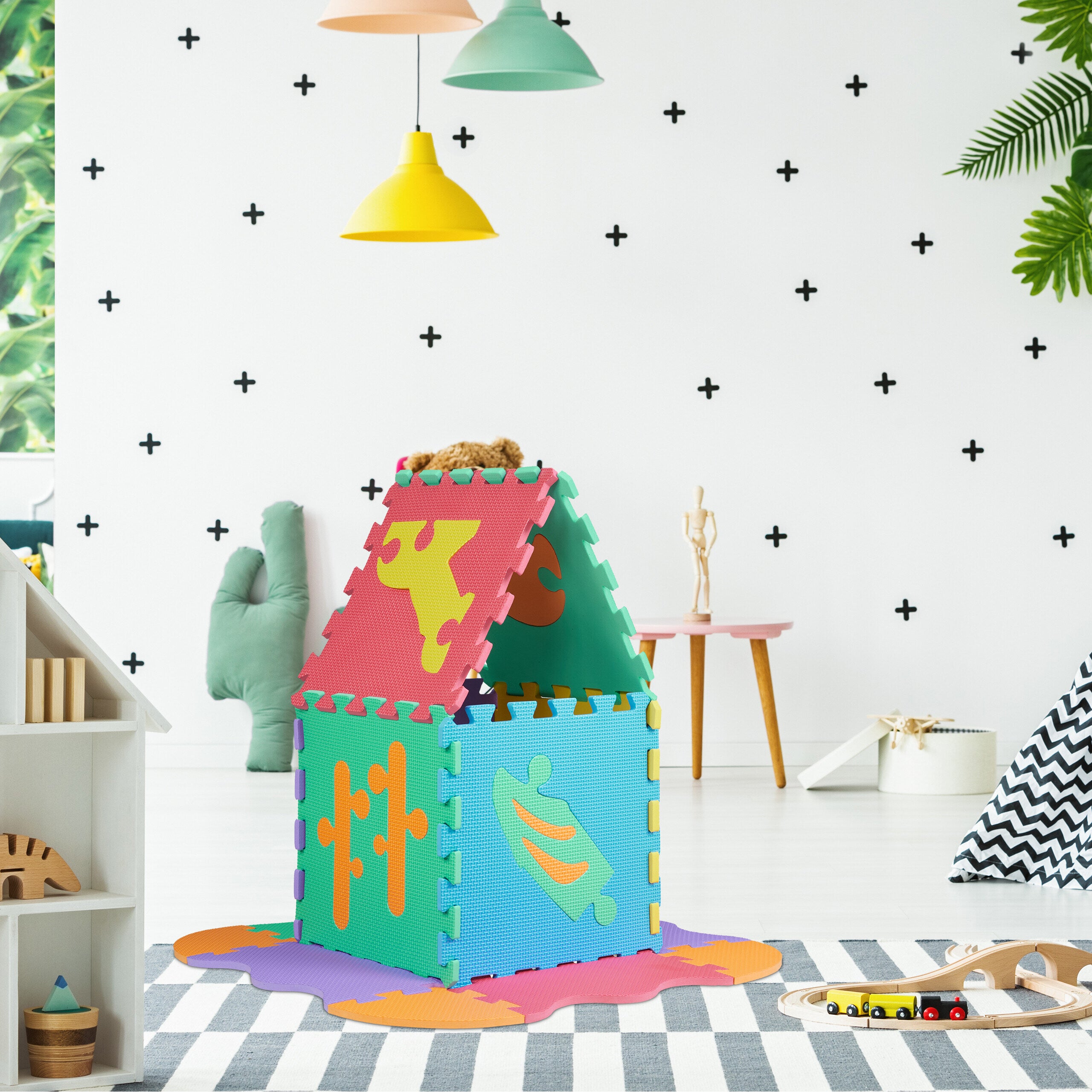 Tapis Puzzle Pour Enfants, 25 Pièces, Avec Bordure, Motifs Animaux, Sans Polluants, Tapis De Jeu Multicolore Relaxdays 93541508