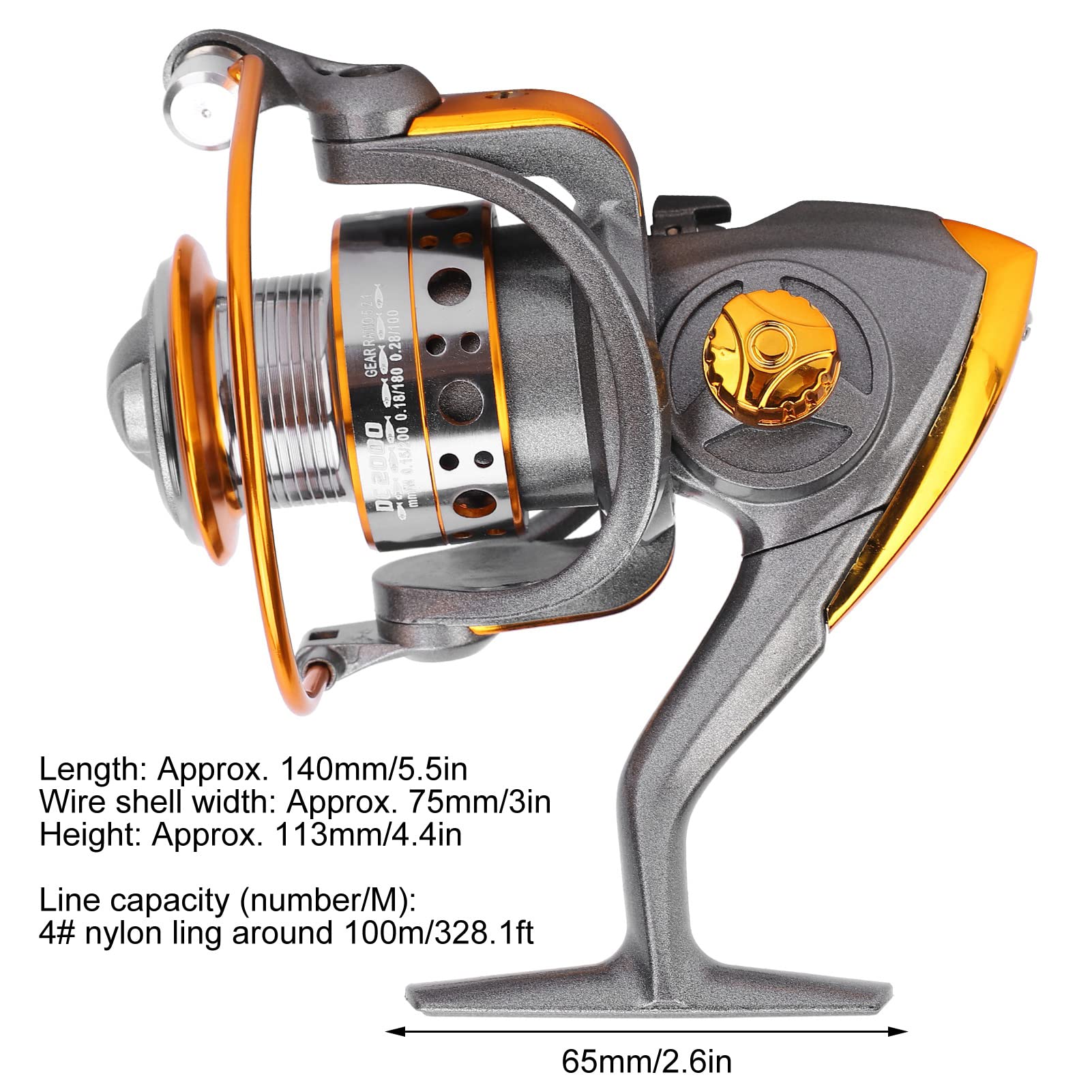 Accessorio per la pesca con mulinello da pesca portatile in metallo con canna da pesca in mare a 13 alberi grigio argento - 9