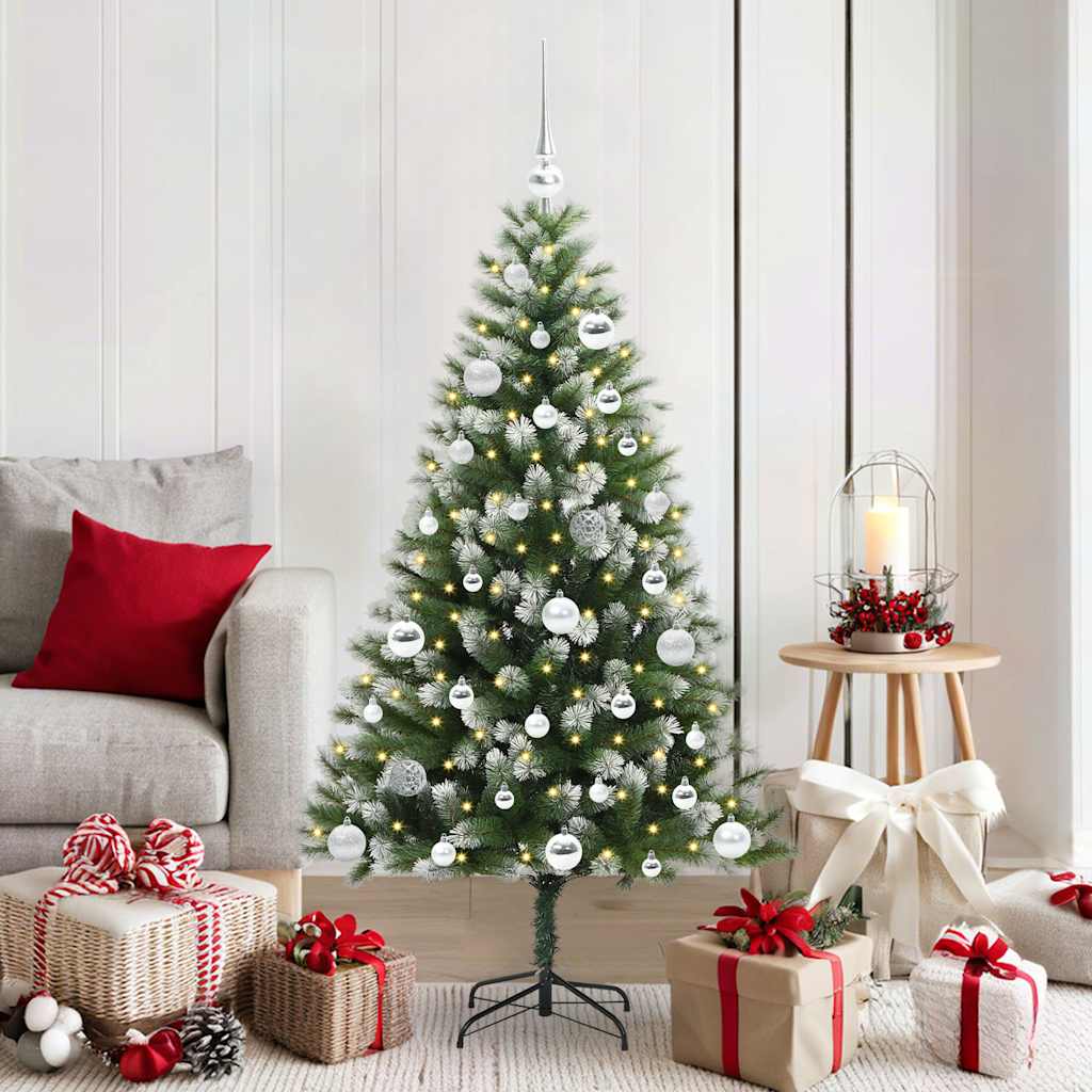 Albero di Natale Artificiale Pop-up Neve Fioccata 50 LED 120 cm vidaXL