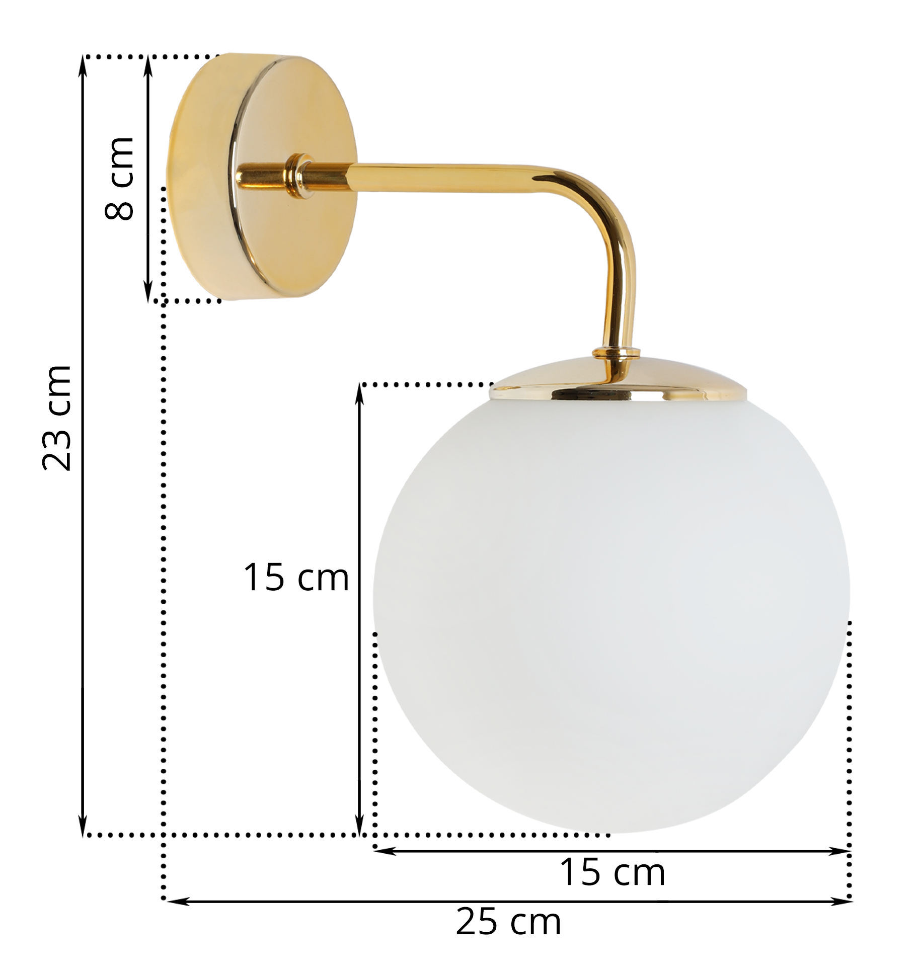 Lampa kinkiet ścienny Siena glamour 1xE14 klosz kula szklana złoty/biała Light Home LH - 6