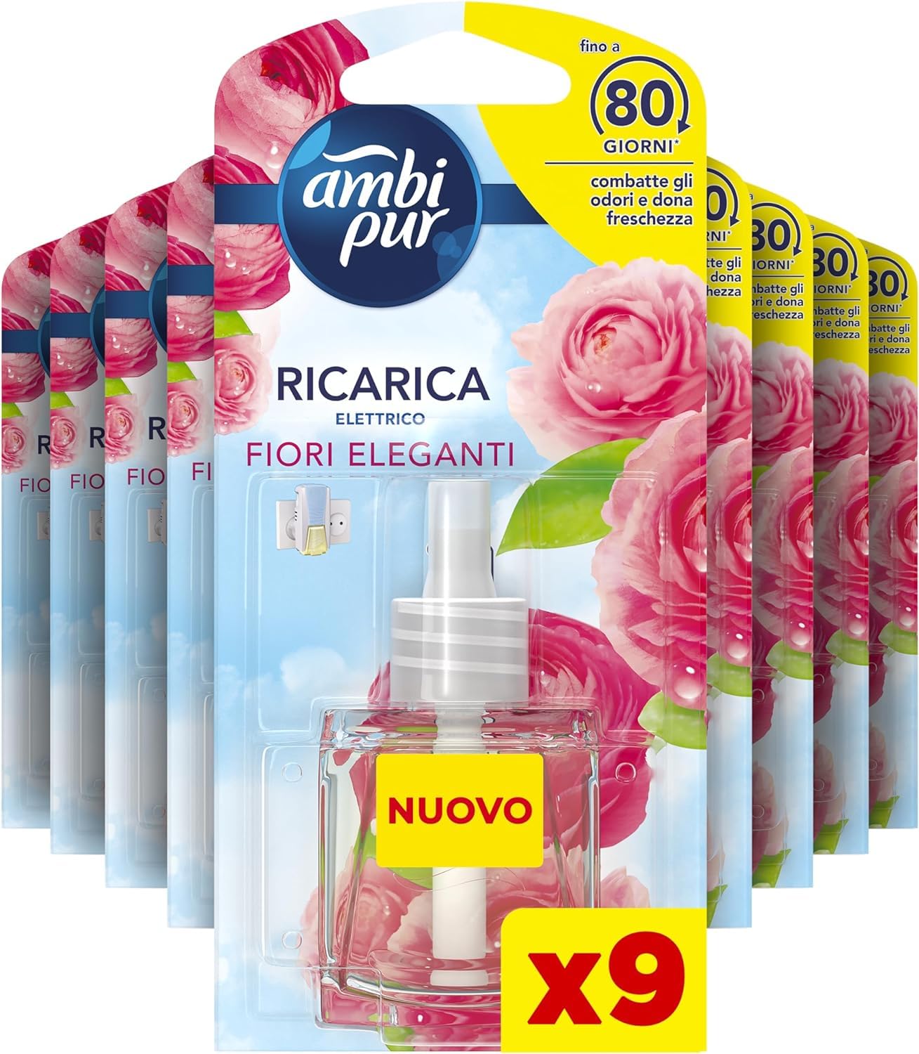 Ambi Pur Profumatore Ambiente - 9 Ricariche Fiori Eleganti, Fino A 80 Giorni, Elimina Odori - Foto 7