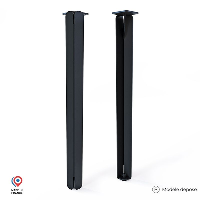 Lot de 2 pieds DECO-GEM pour table mange debout en acier finition époxy noir à visser, H.86 cm