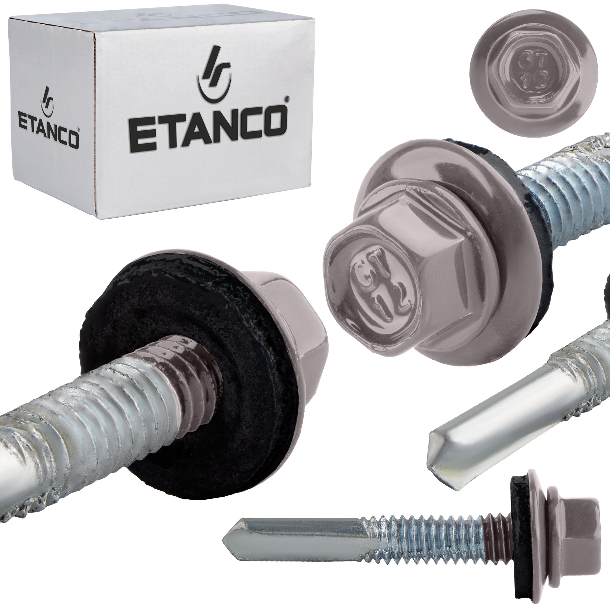 Wkręty samowiercące do metalu Etanco GT12 Z14 5,5x35 mm RAL 9007 250szt
