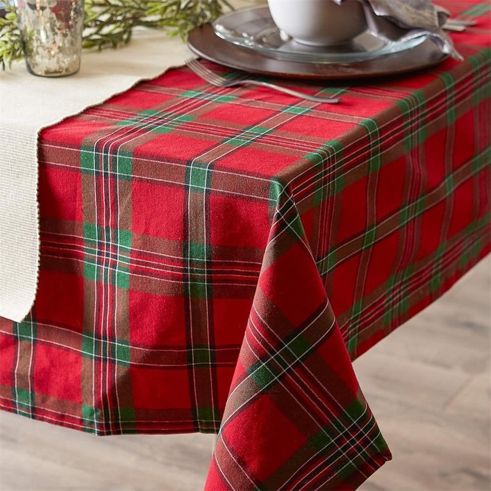 Tovaglia decorativa natalizia, extra lunga 140 x 300 cm, riutilizzabile e lavabile in lavatrice, perfetta per feste e pranzi quotidiani in casa - 8