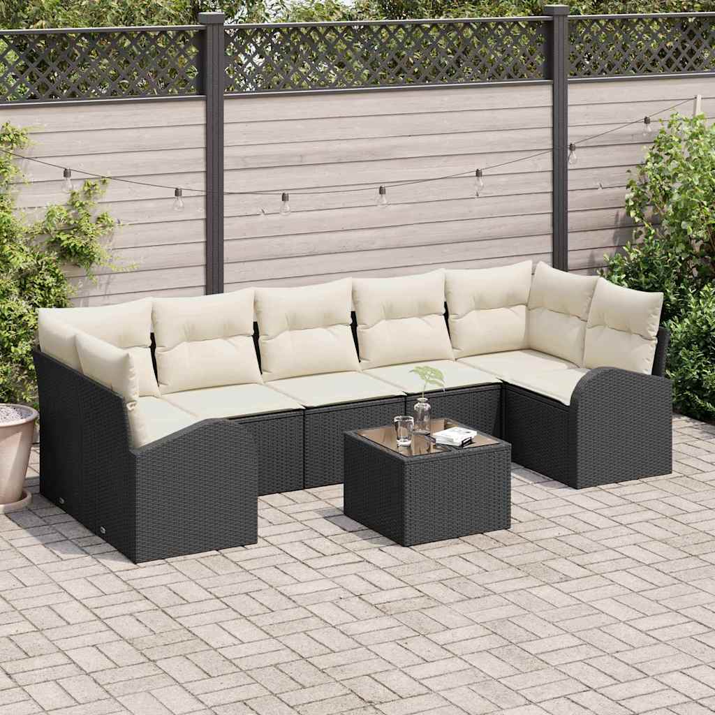 Zestaw Sof na Ogród Czarny 55 x 55 x 37 cm polirattan vidaXL