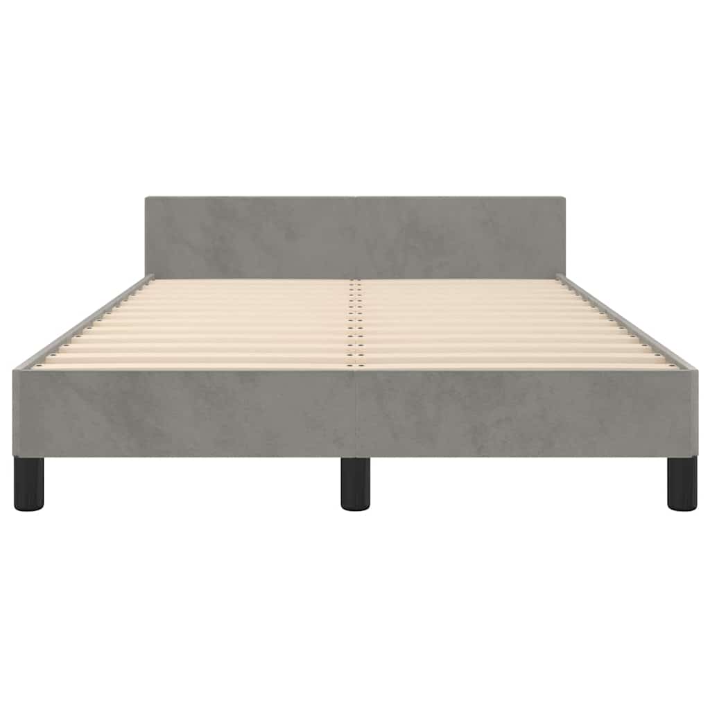 Cadre de lit sans matelas, en velours, gris clair, pour la chambre, 120 × 200 cm - 5