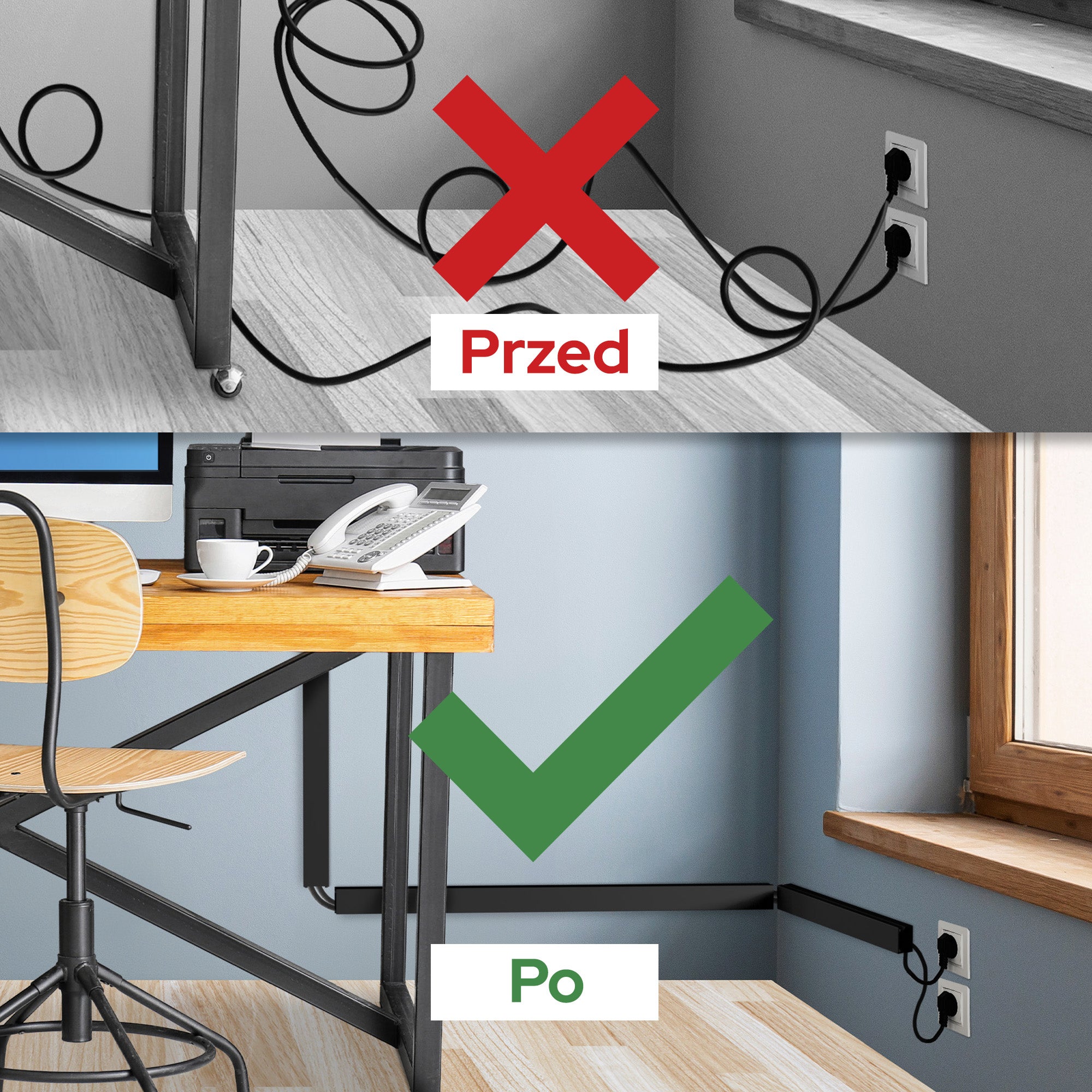 Korytko elektroinstalacyjne 60/40 2m Kanał kablowy Antracytowy EDO Technic - 3
