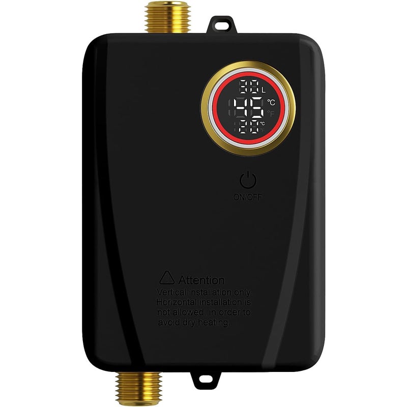 Miniaturowy podgrzewacz wody przepływowy - 3500 W - Z wyświetlaczem temperatury - Do kuchni, łazienek i kamperów - Klasa energetyczna A