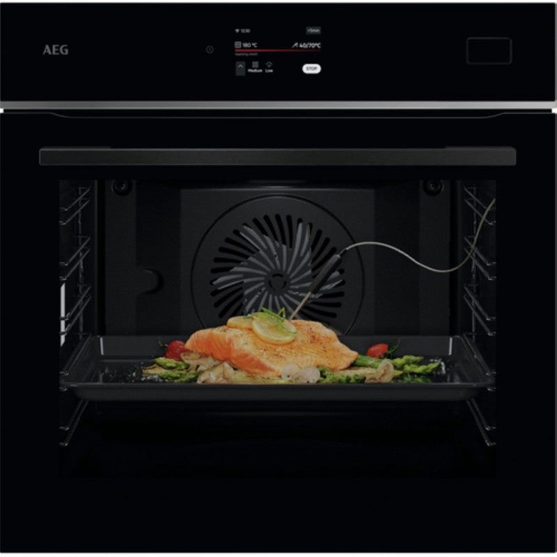Horno AEG TB8SB73ZAB Cristal Negro Perfil Inox Vapor
