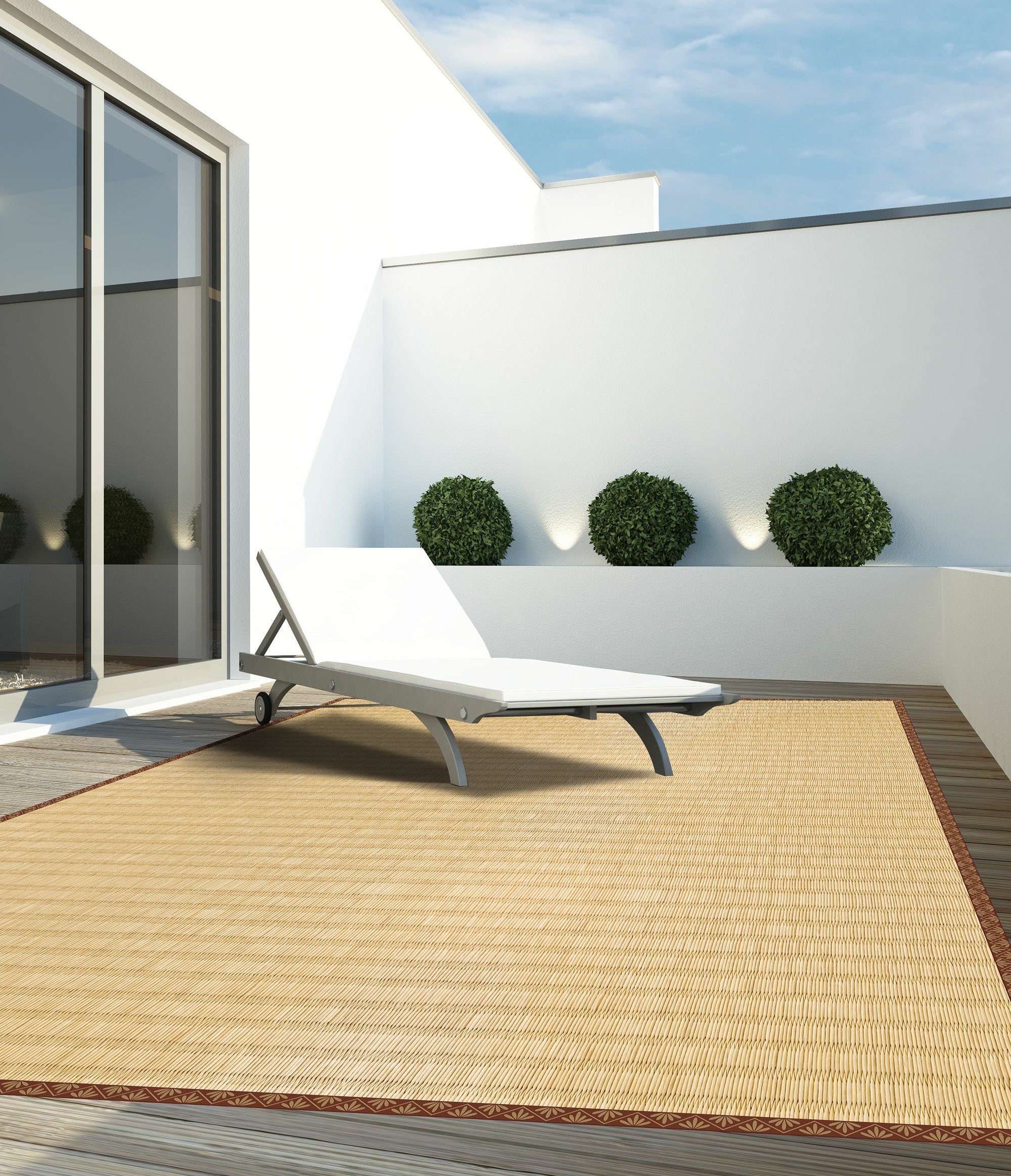 Tapis PVC intérieur/extérieur Tatami 200x266 cm - PVC imprimé, lavable, ignifuge, pour le salon et la cuisine - 2