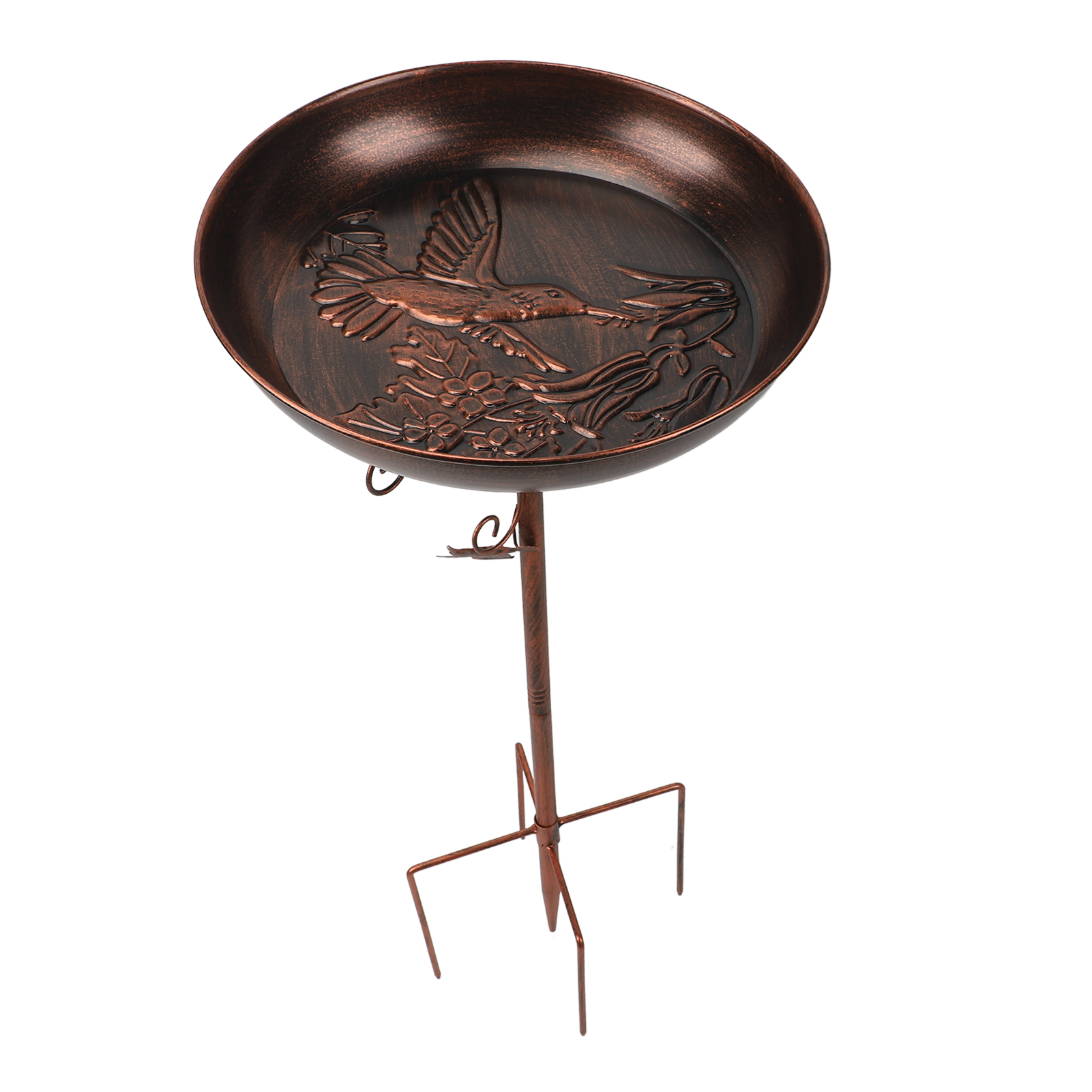 Vasca per uccelli in metallo vintage, a forma di anello, ideale per la decorazione di giardini esterni - 3