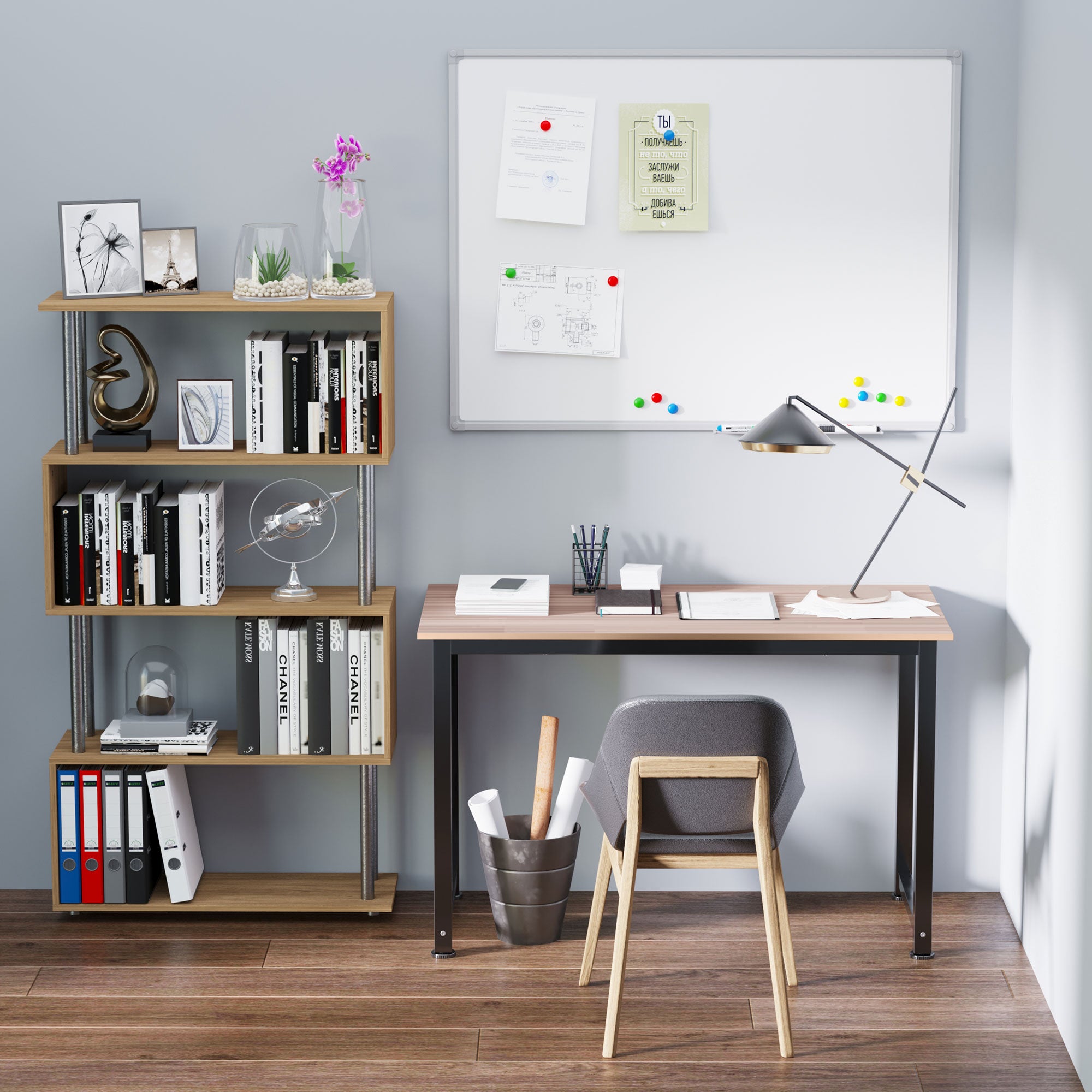 Homcom Mesa De Ordenador Mdf Y Metal Roble 120X60x76 Cm Negro , Leroy Merlin