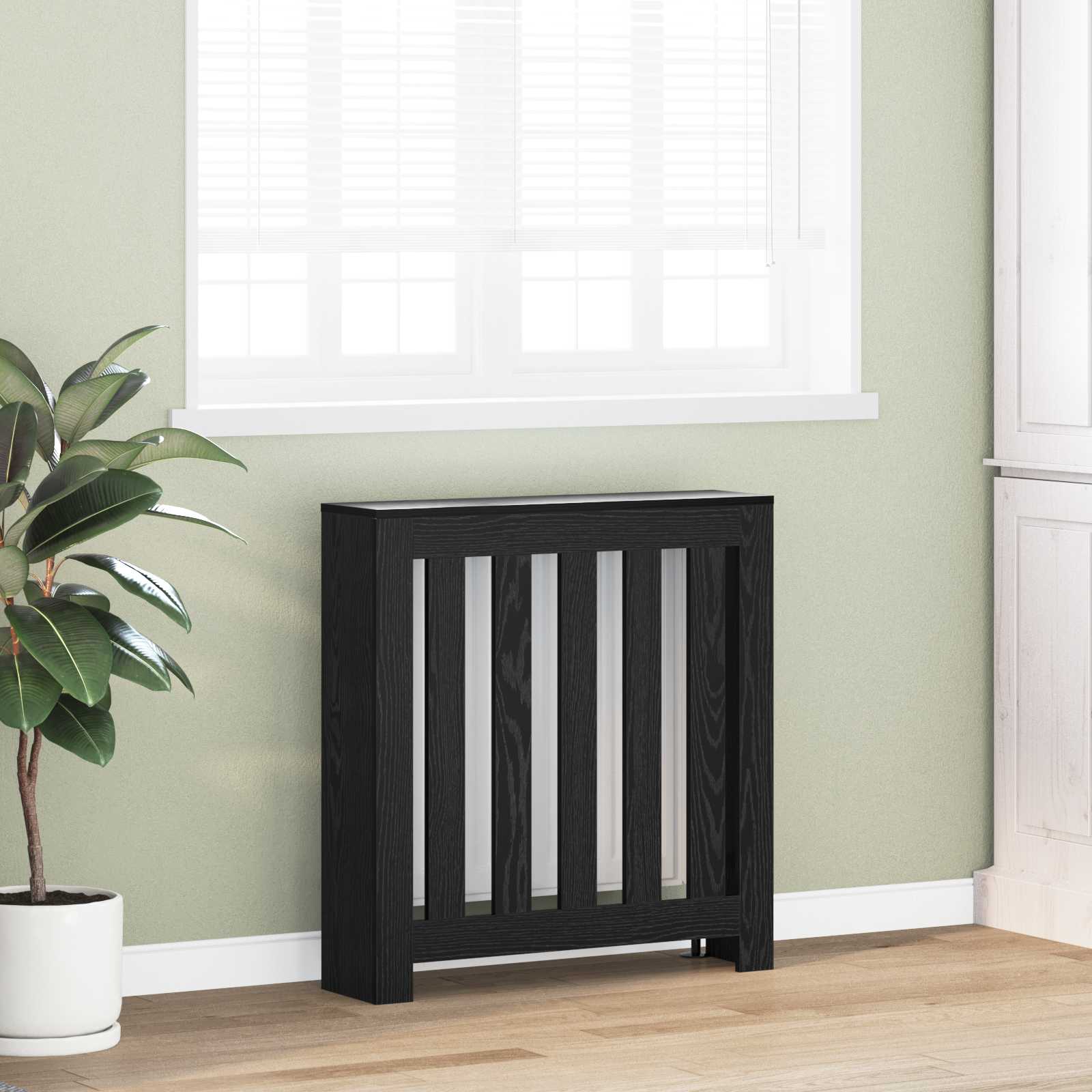 vidaXL Cache-Radiateur Chêne noir 78 x 20 x 82 cm Bois d'ingénierie - 3