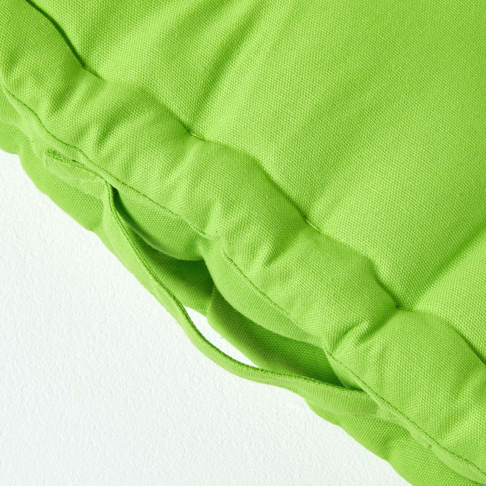 Homescapes Coussin de sol - Vert Citron Uni - 40 x 40 cm - 4