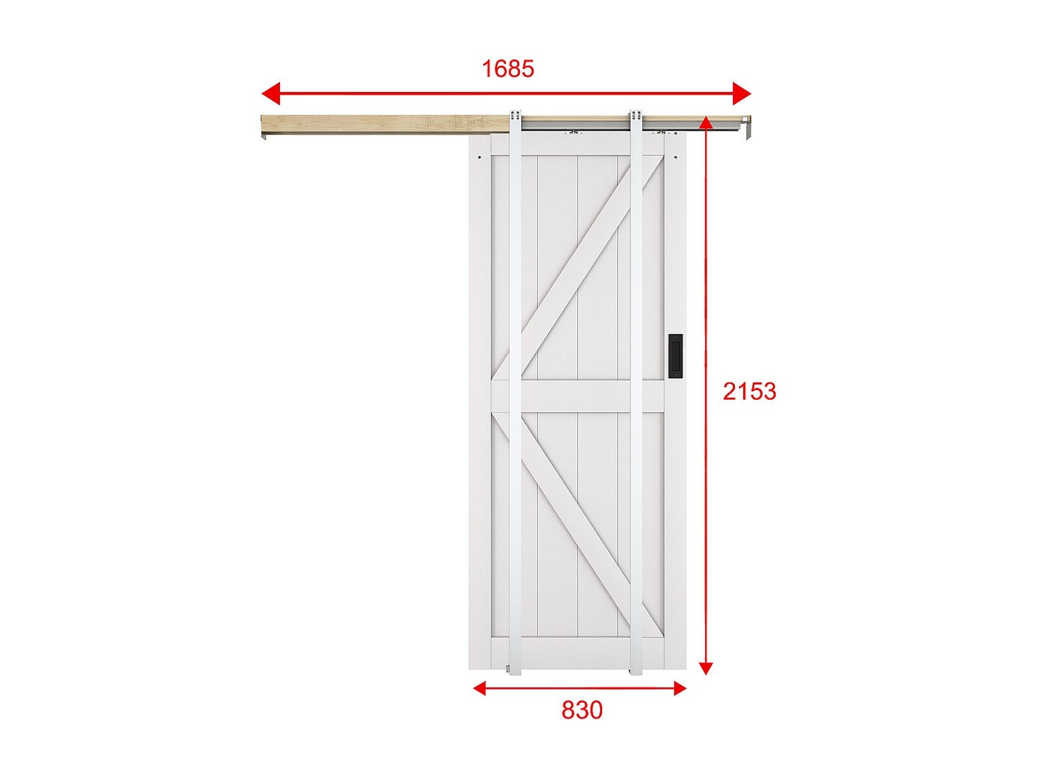Porta scorrevole con sistema a incasso H205 x 83 cm in Legno e MDF Bianco - NEFARA - 6