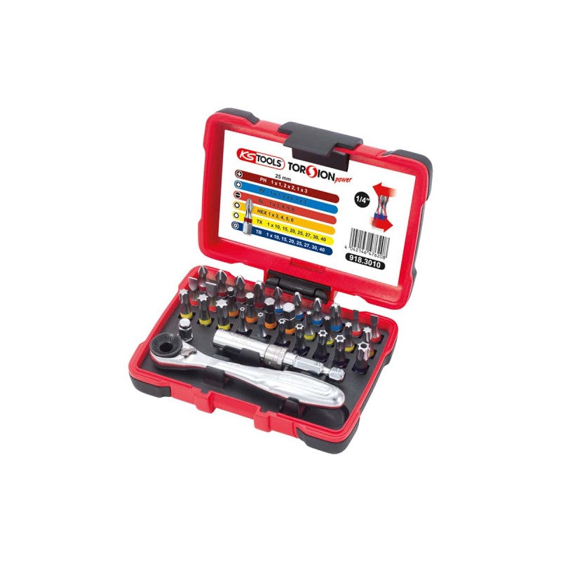 KS TOOLS Zestaw bitów TORSIONpower 1/4" 32-częściowy - 918.3010